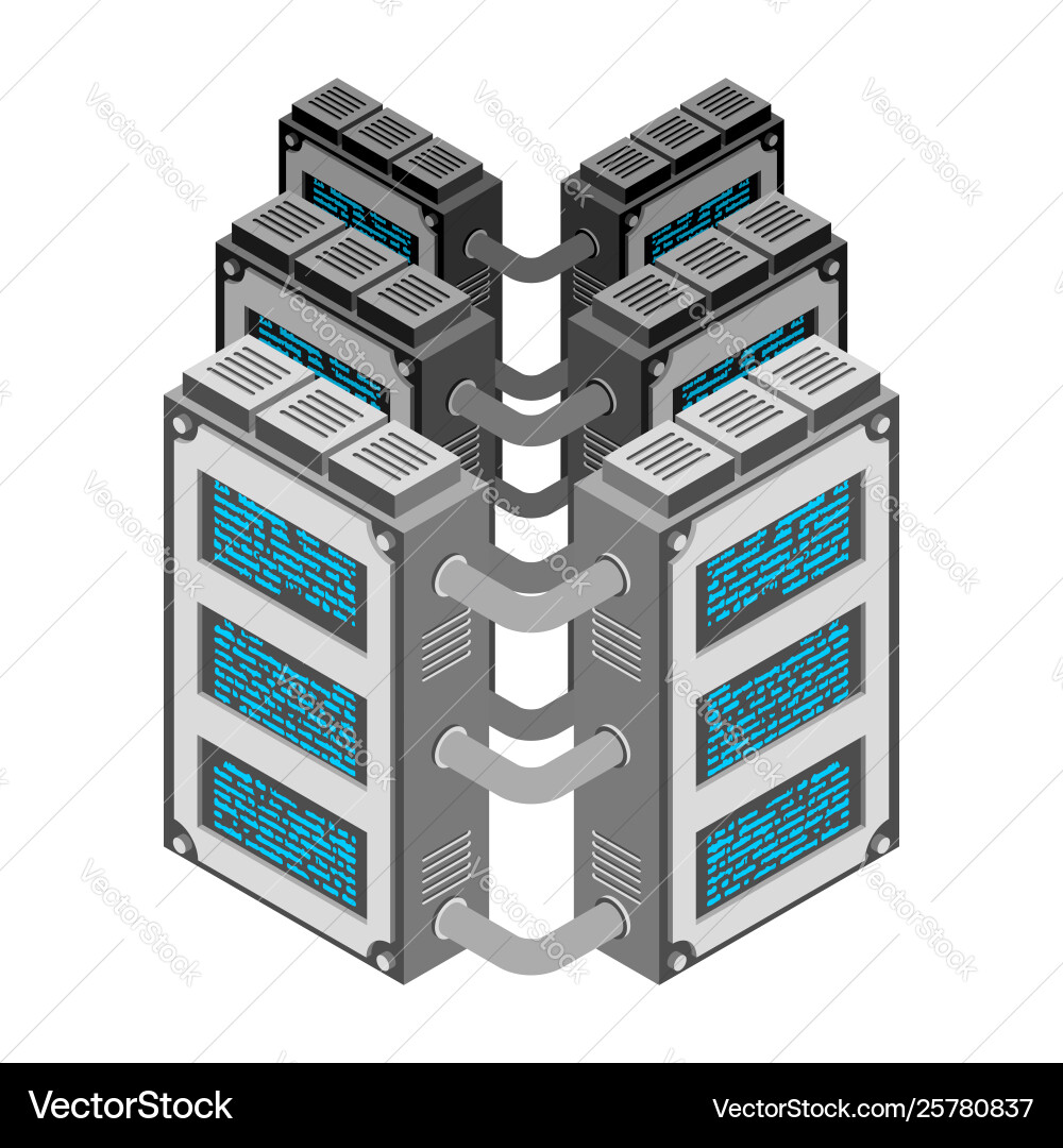 Server data center isometric style internet Server data center isometric style internet vector image
