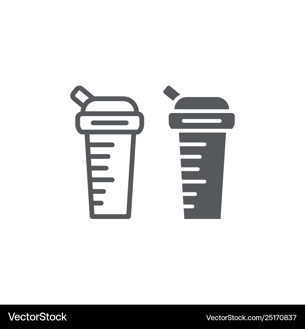 Sports shaker line and glyph icon diet drink Sports shaker line and glyph icon diet drink vector image