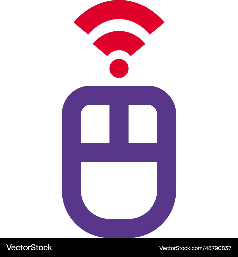 Wirelessly connecting a mouse with computer vector image