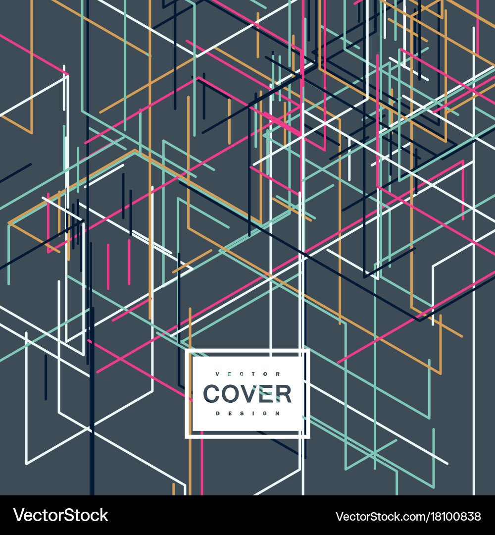 Abstract geometric background with colorful lines Vector Image