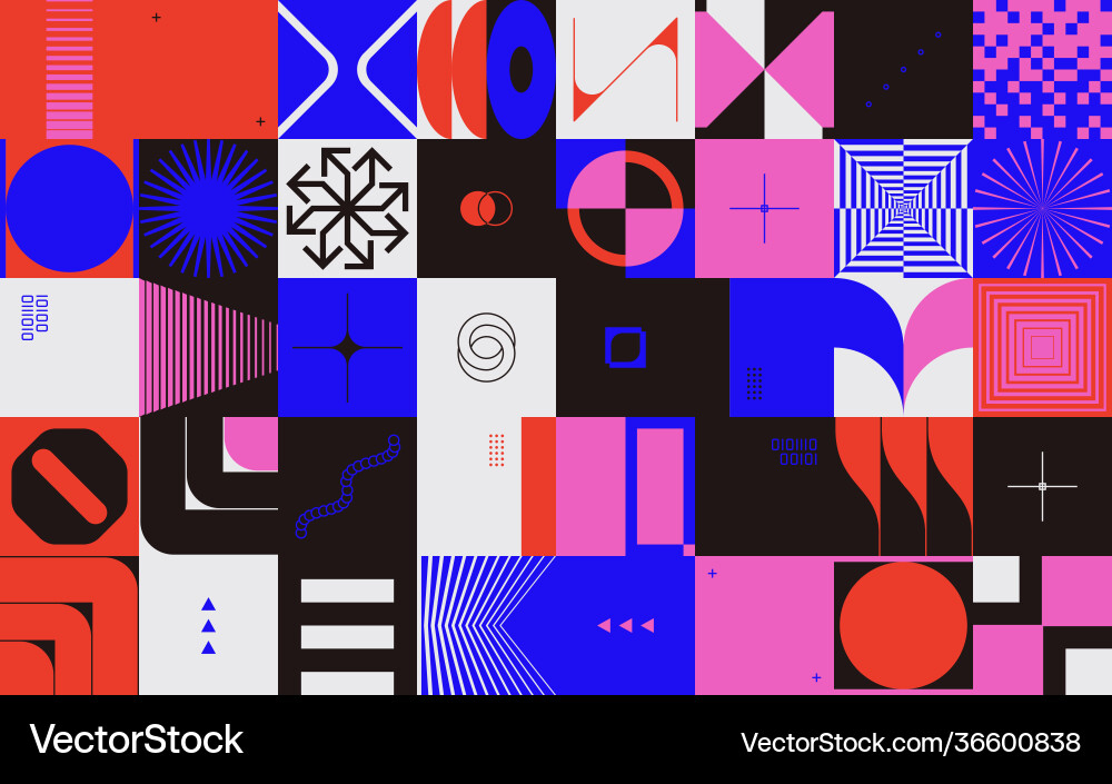 Abstract Tech Grid Pattern vector image
