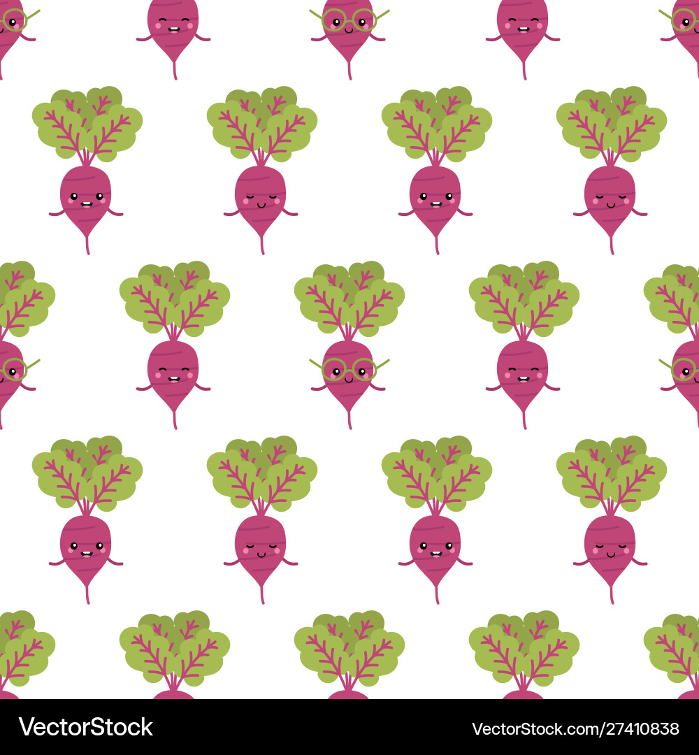 Beet characters seamless pattern background Beet characters seamless pattern background vector image