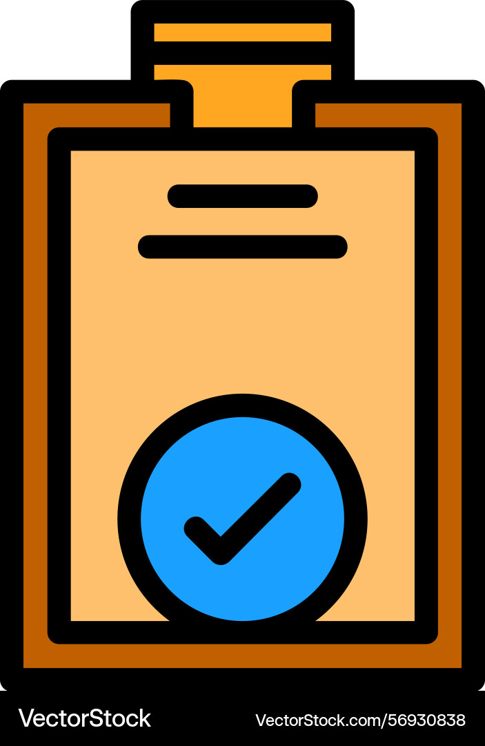 Clipboard with tick line filled style icon design Vector Image