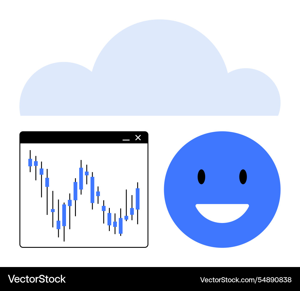 Cloud storage with positive analytics displayed Cloud storage with positive analytics displayed vector image