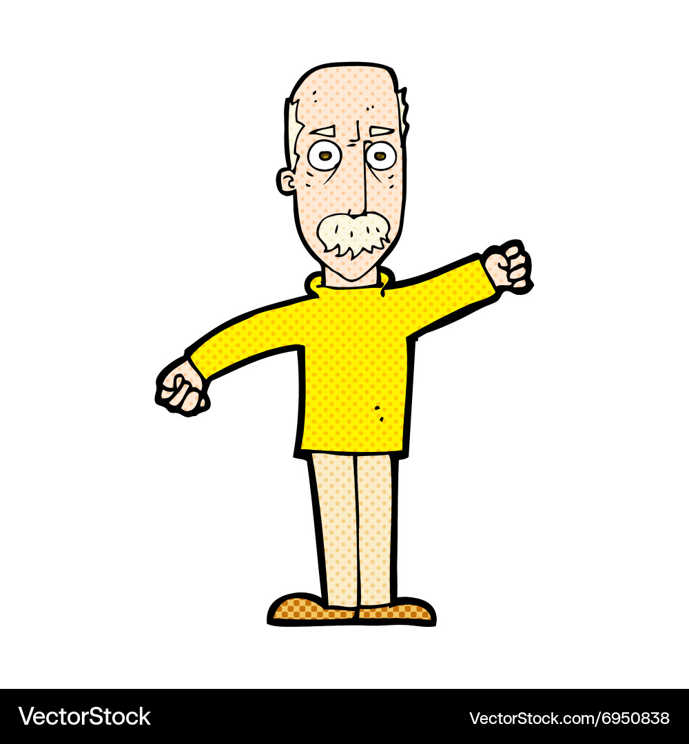 Comic Cartoon Angry Old Man vektorbild