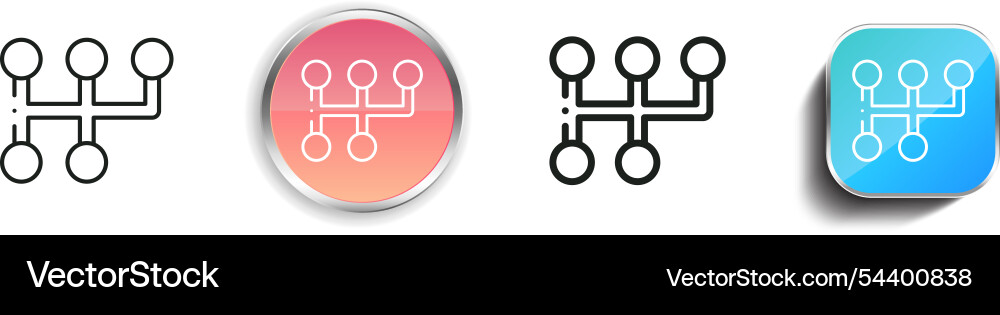 Gear shift icon thin linear regular and button vector image