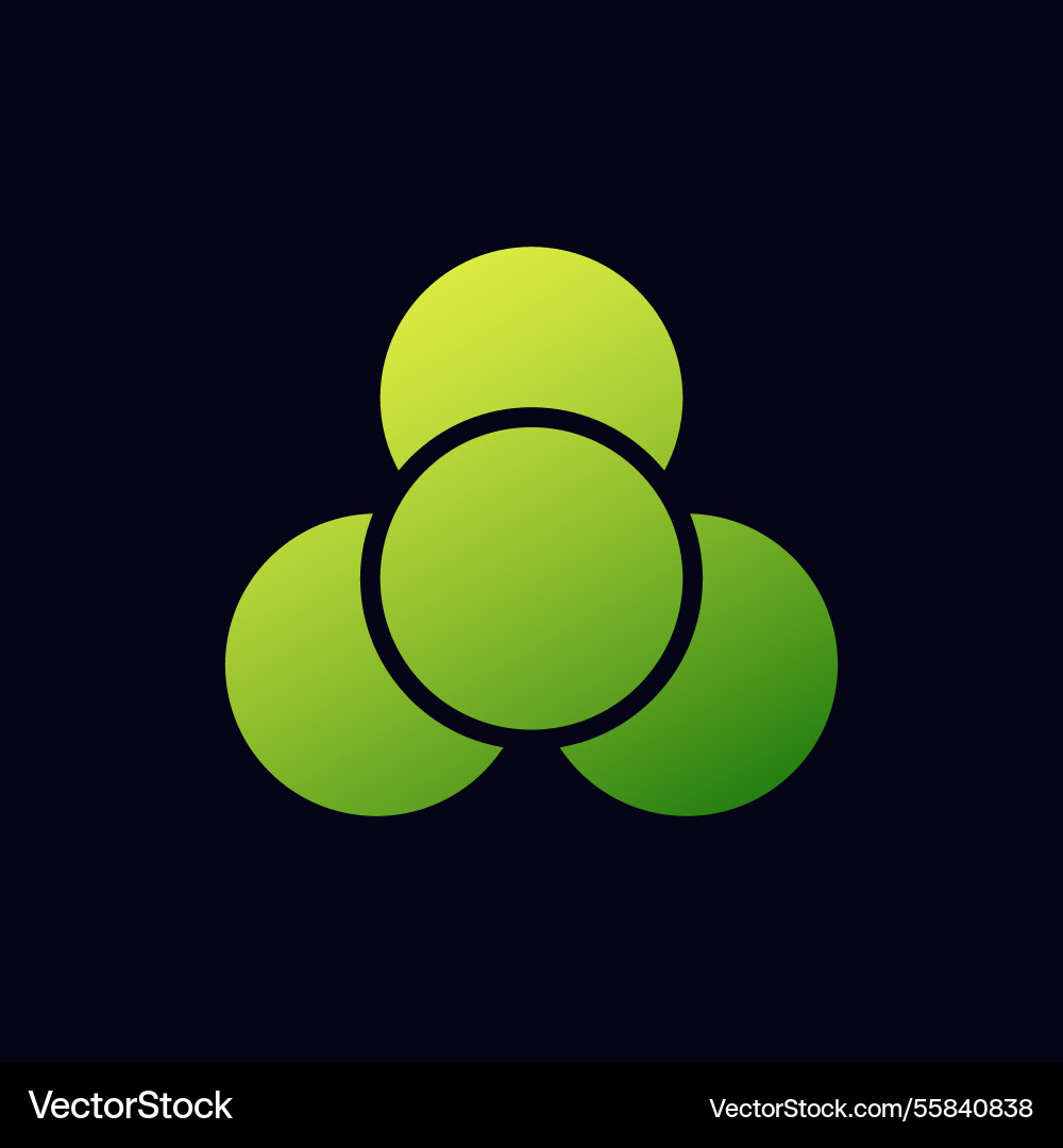 Green geometric shape with triangular pattern Vector Image