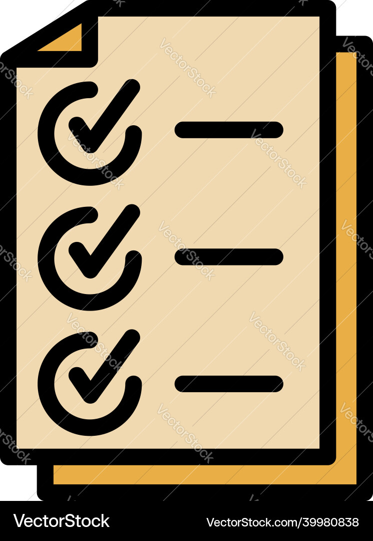 Headhunter checkmark list icon color outline Headhunter checkmark list icon color outline Vector Image