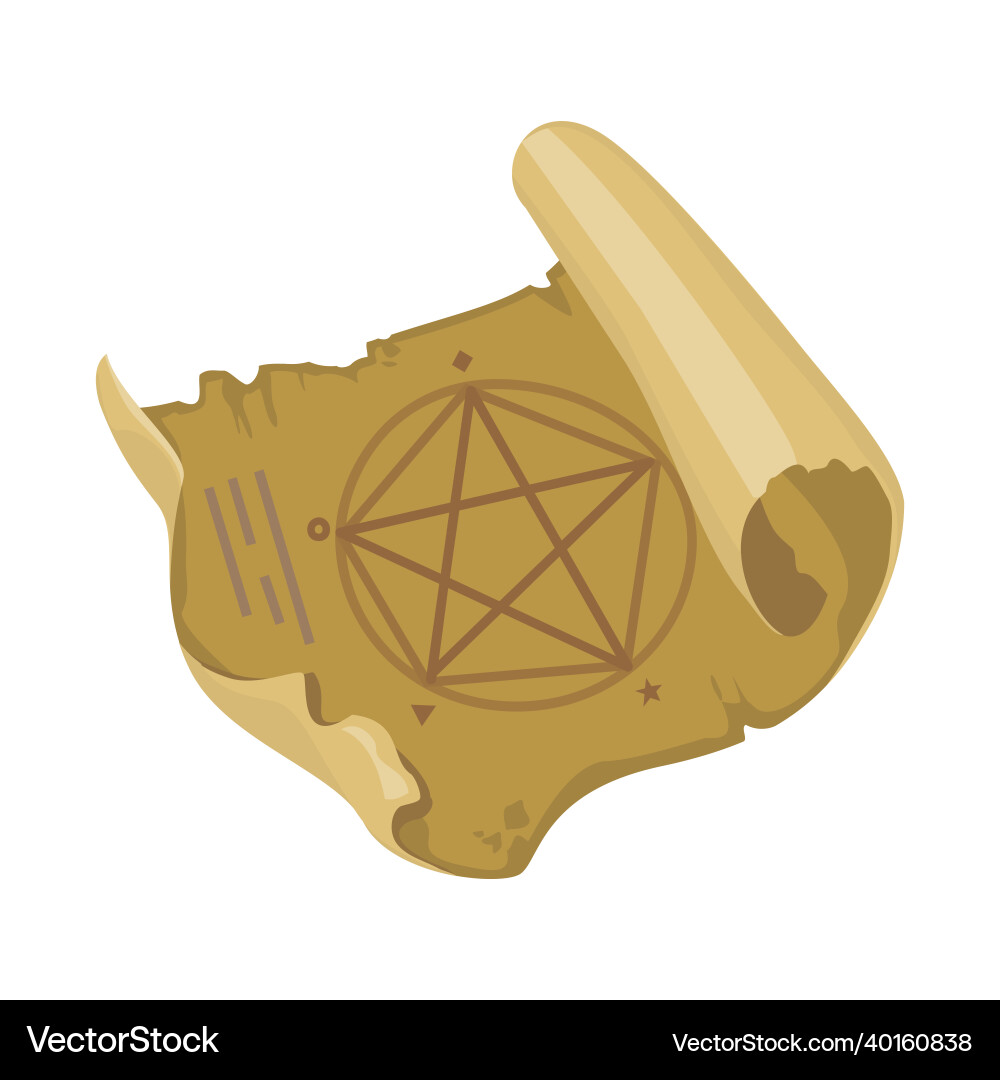 Isolated object of parchment and alchemy logo web Vector Image
