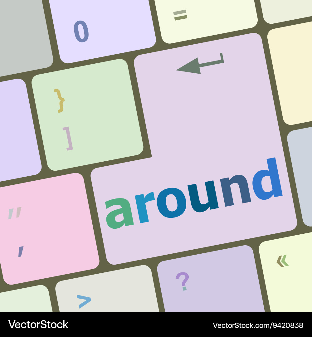 Keyboard with enter button around word vector image