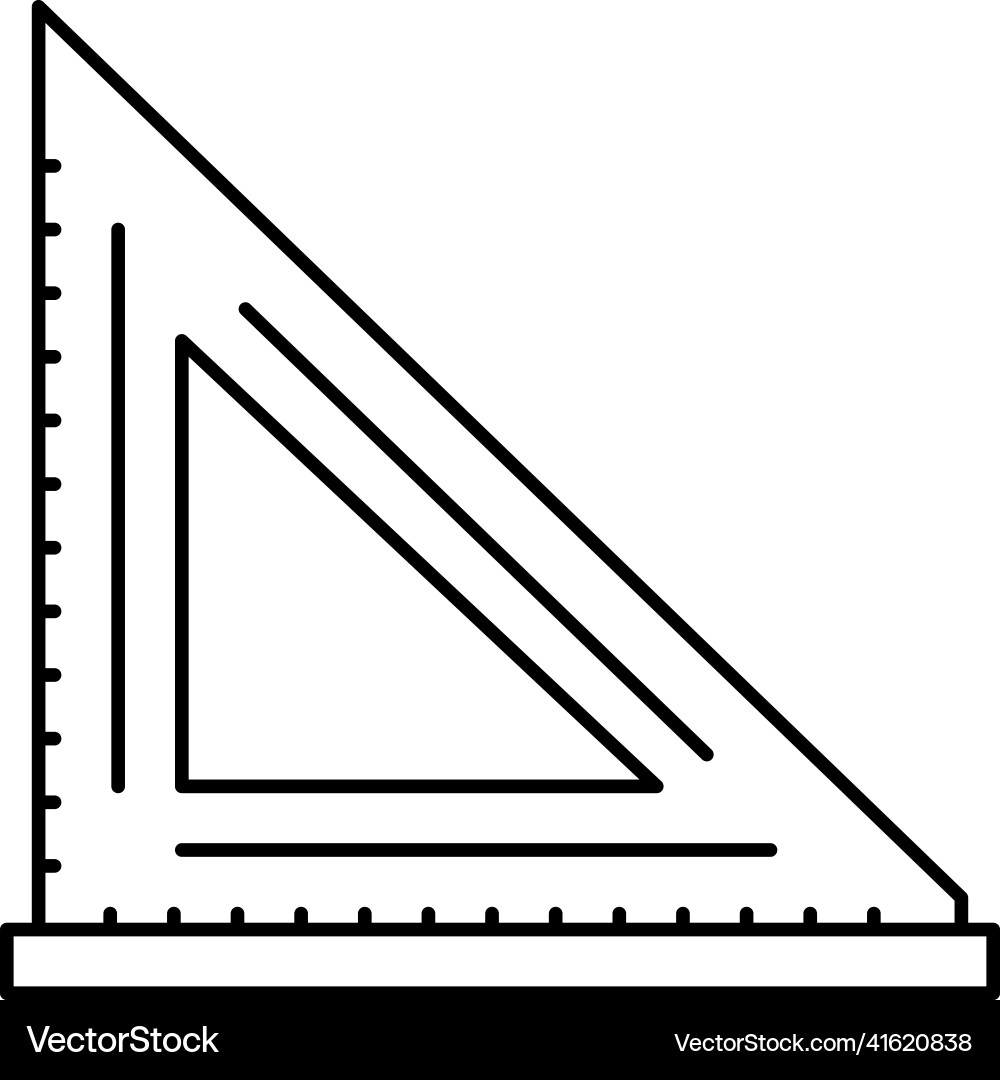 Layout square carpenter tool line icon Layout square carpenter tool line icon Vector Image