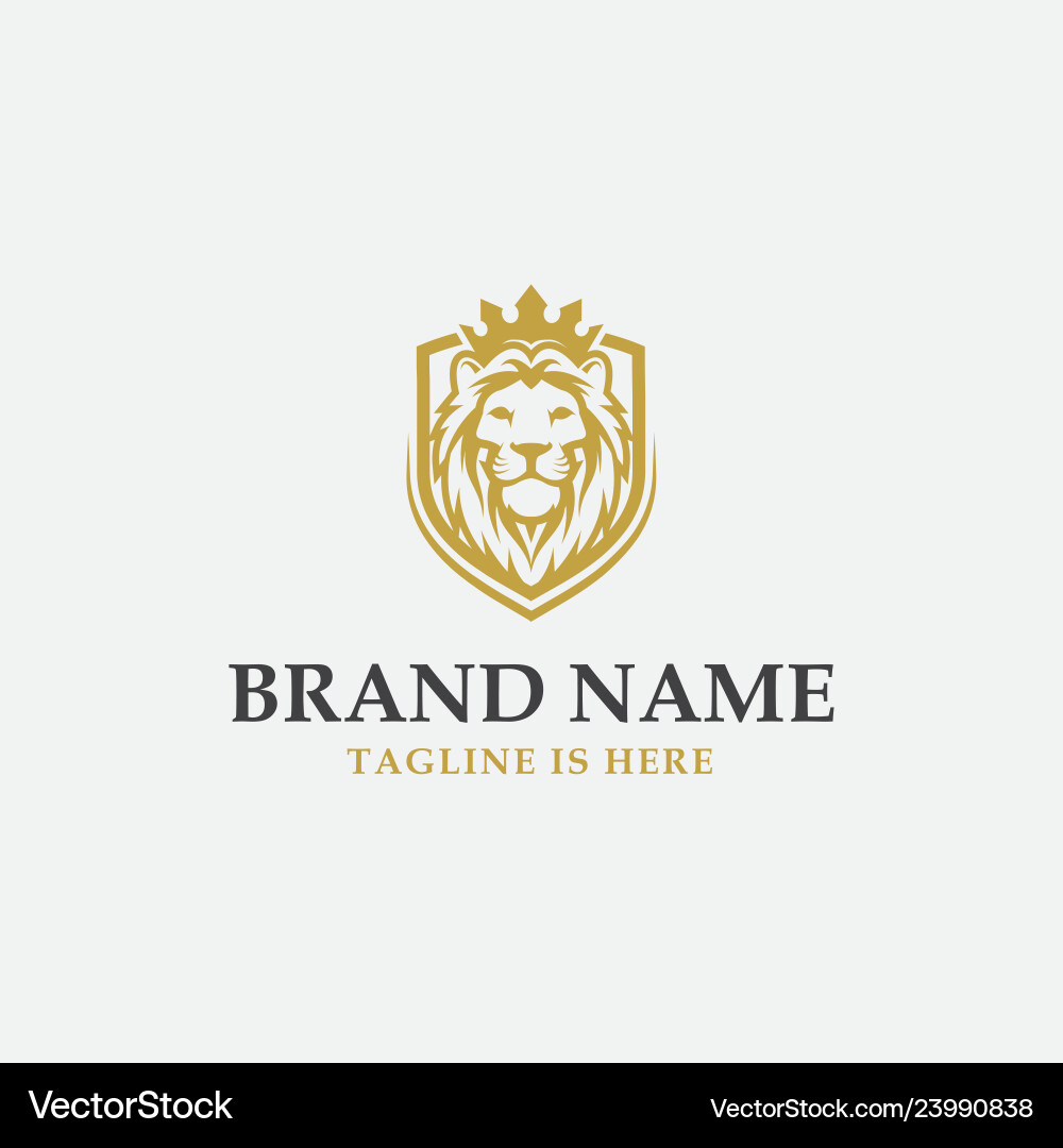 Lion Shield Logo Vector Image