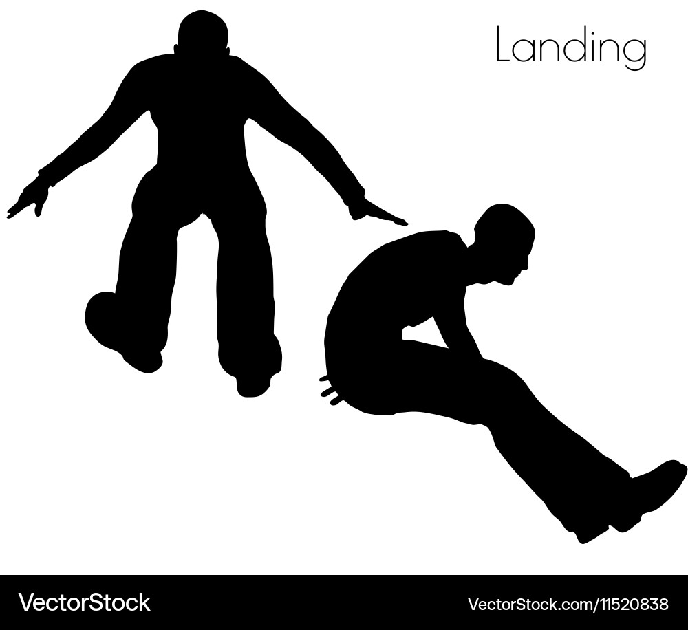 Man in landing action pose vector image