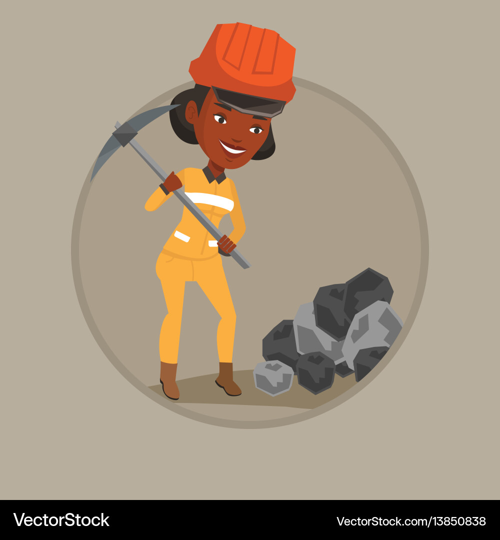Miner working with pickaxe Miner working with pickaxe vector image