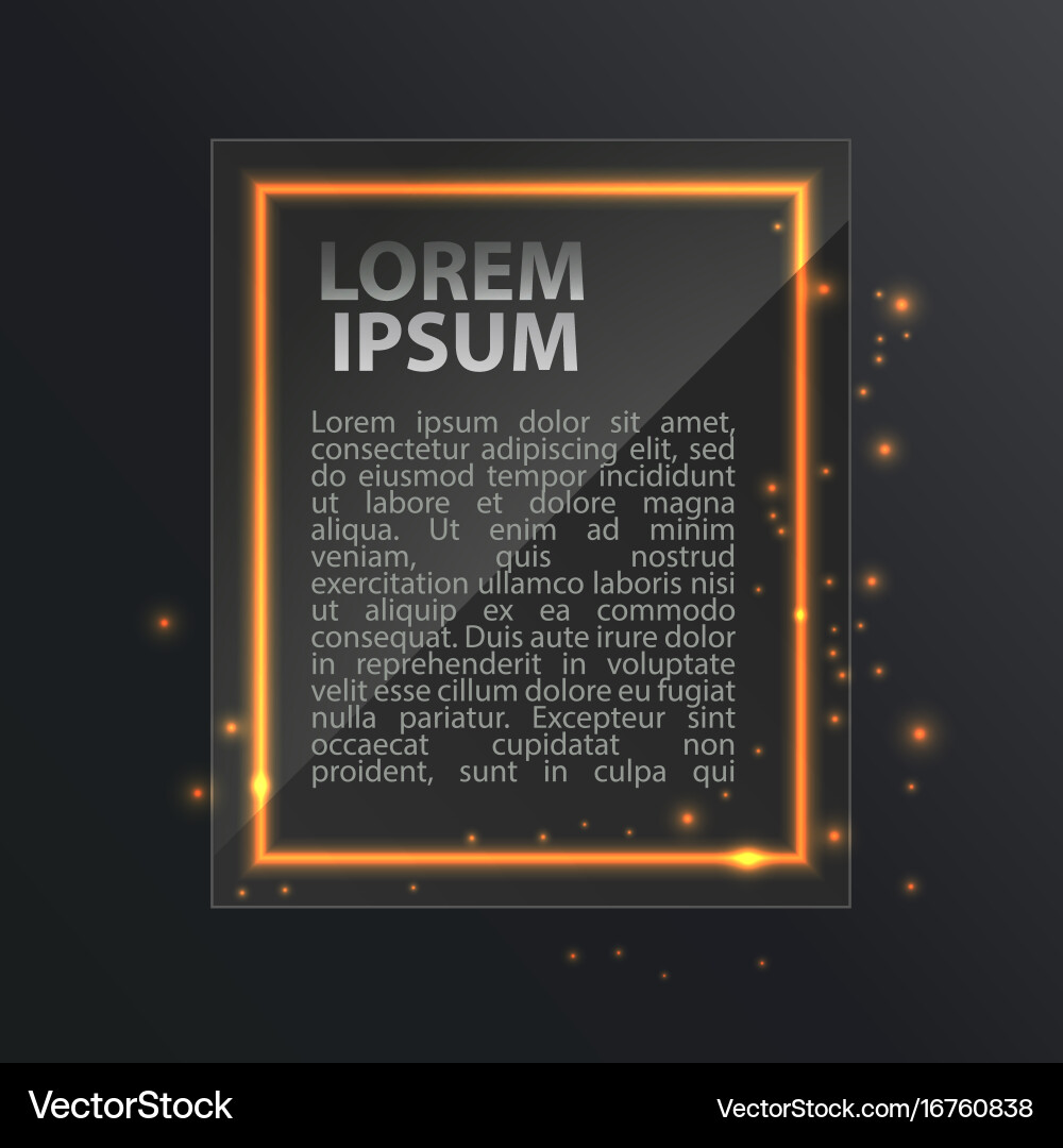 Neon frame with space for text vector image