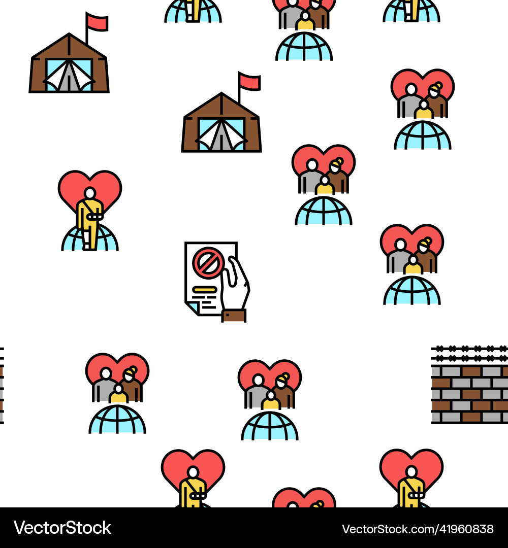 Refugee from problem collection icons set Vector Image