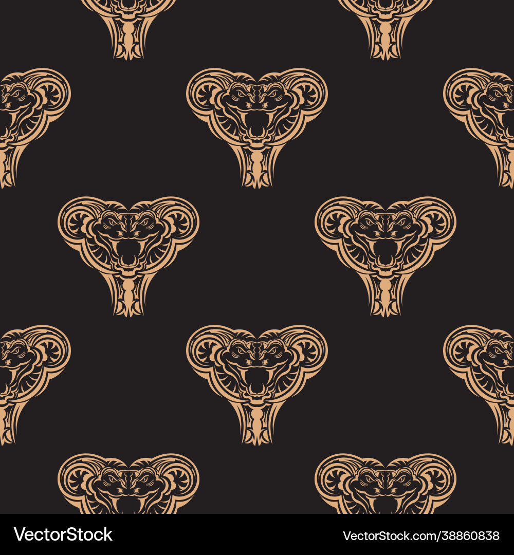 Seamless pattern with snake faces good Seamless pattern with snake faces good vector image