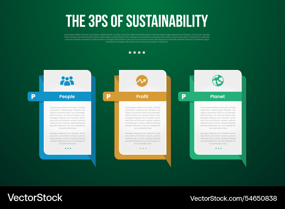 Sustainability 3Ps Infographic Template vector image