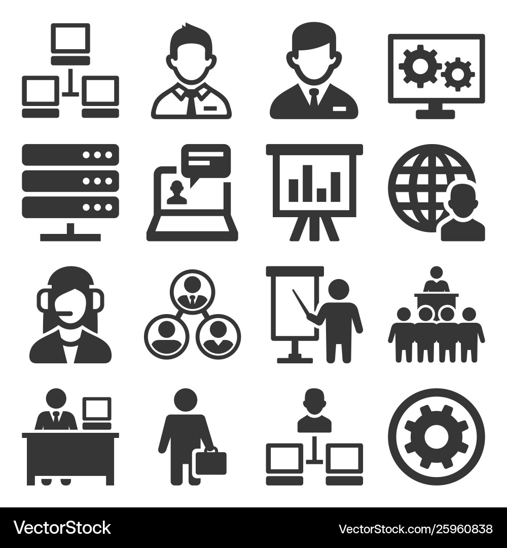 System & Network Management Icons vector image