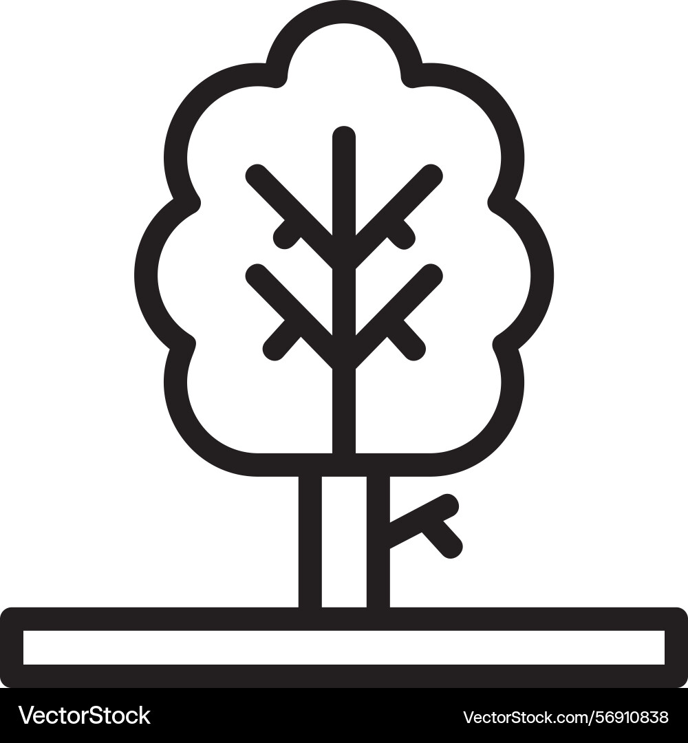 Tree linear style icon design vector image