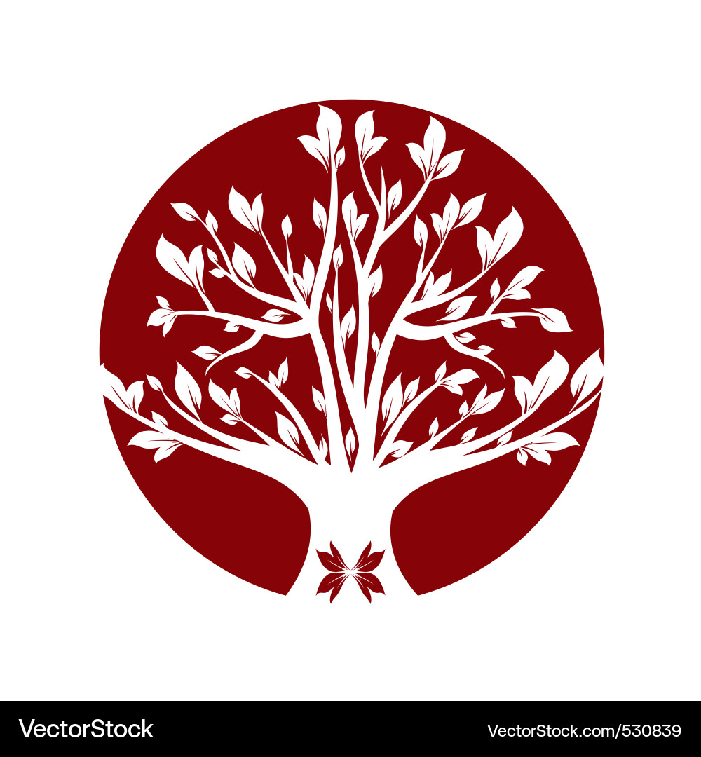 Abstract red art tree closeup Vector Image