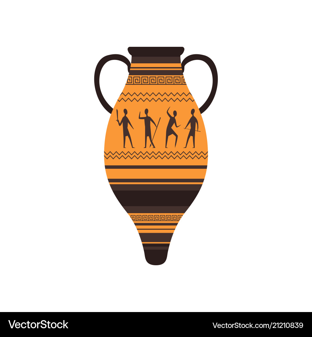 Ancient amphora with traditional roman ornament Ancient amphora with traditional roman ornament vector image