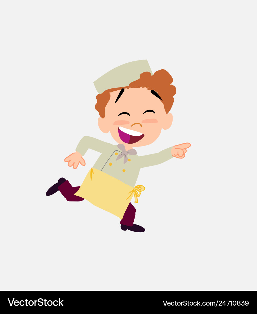 Chef running smiling Vector Image
