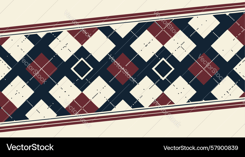 Classic argyle pattern border collegiate style Vector Image