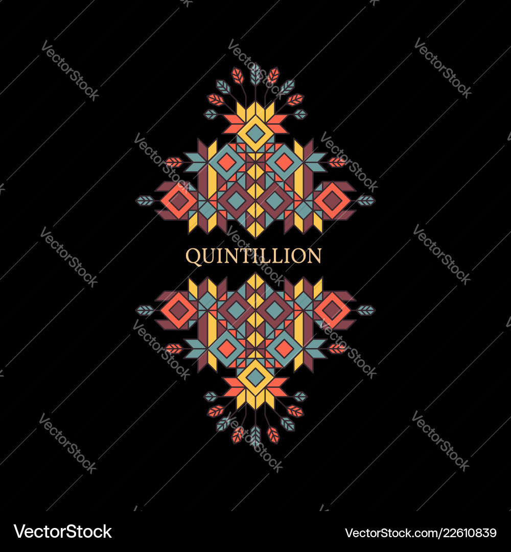 Decorative element in retro style line art design Decorative element in retro style line art design vector image