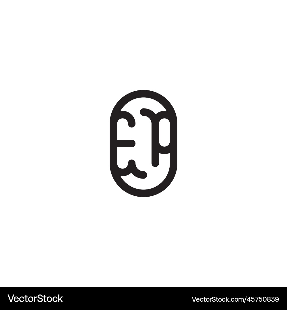 Ep line simple round initial concept with high Vector Image