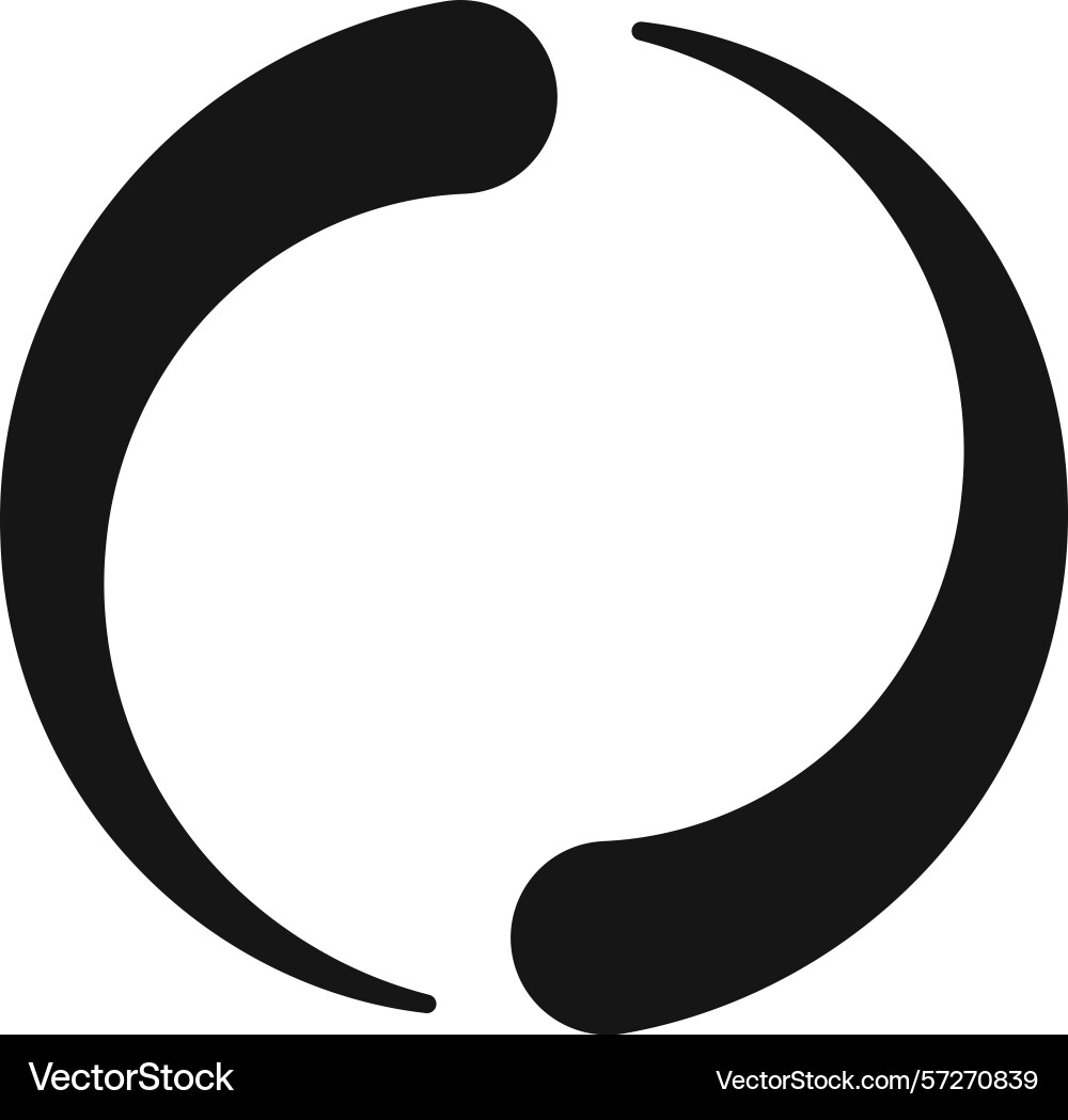 Loading icon featuring two black lines rotating Loading icon featuring two black lines rotating vector image