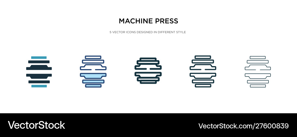 Machine press icon in different style two Machine press icon in different style two vector image