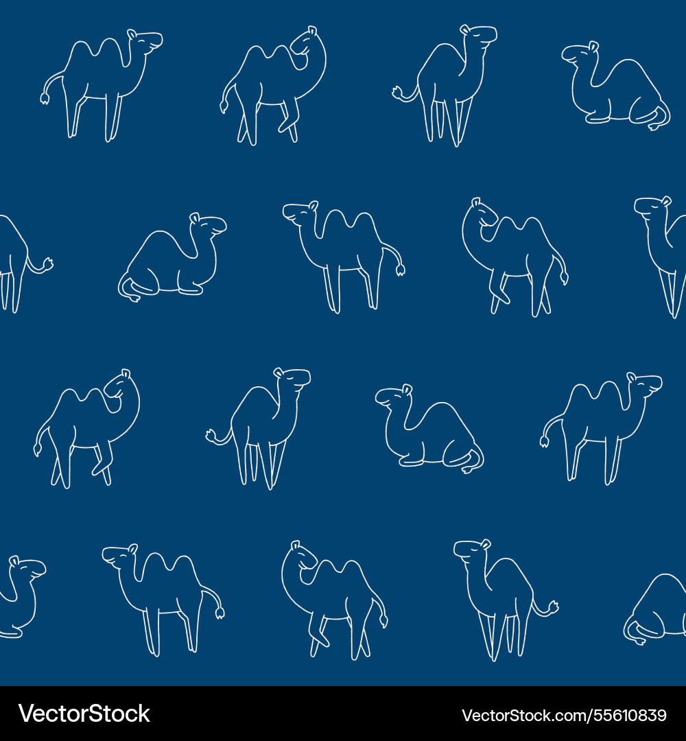 Outline camel seamless pattern background Outline camel seamless pattern background vector image