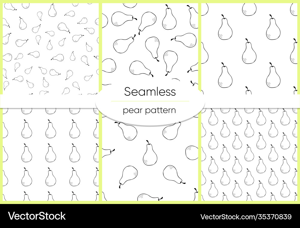 Pear seamless pattern set with pears Pear seamless pattern set with pears vector image