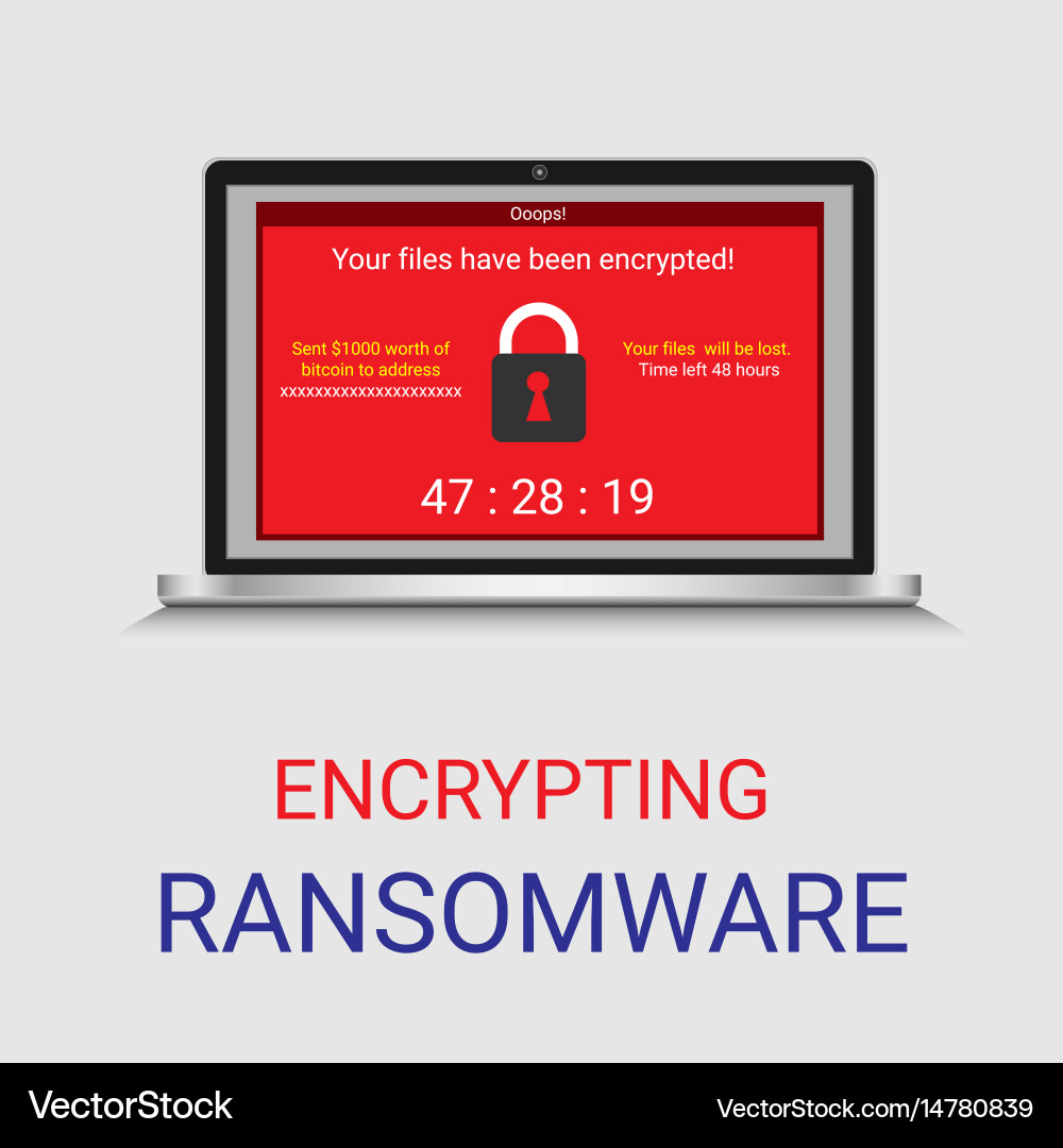 Ransomware Attack - Encrypted Files vector image