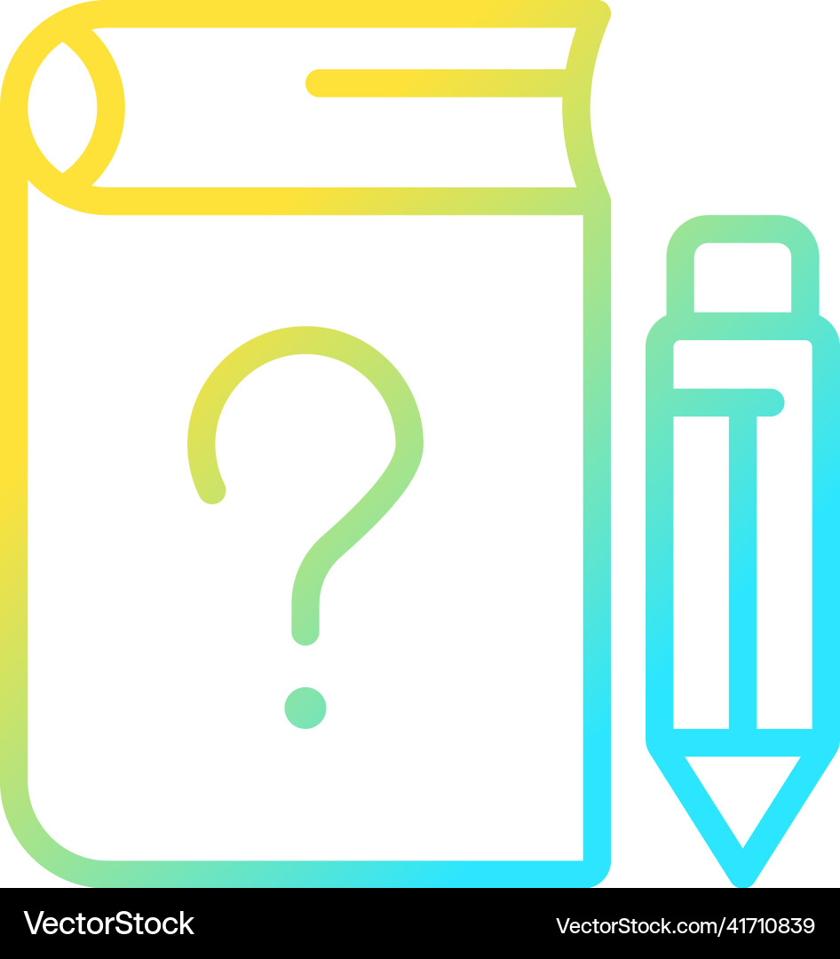 School question gradient linear icon School question gradient linear icon vector image