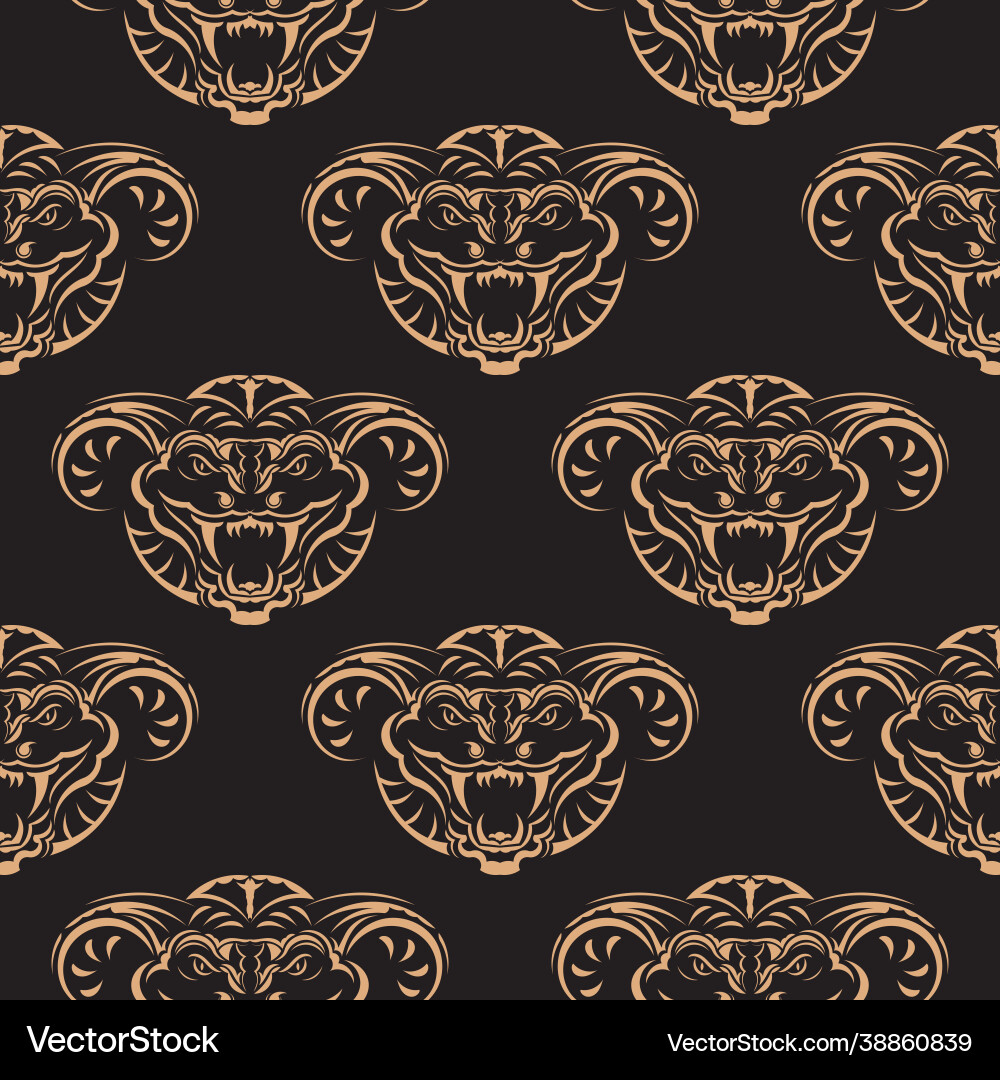 Seamless pattern with snake faces good Seamless pattern with snake faces good vector image