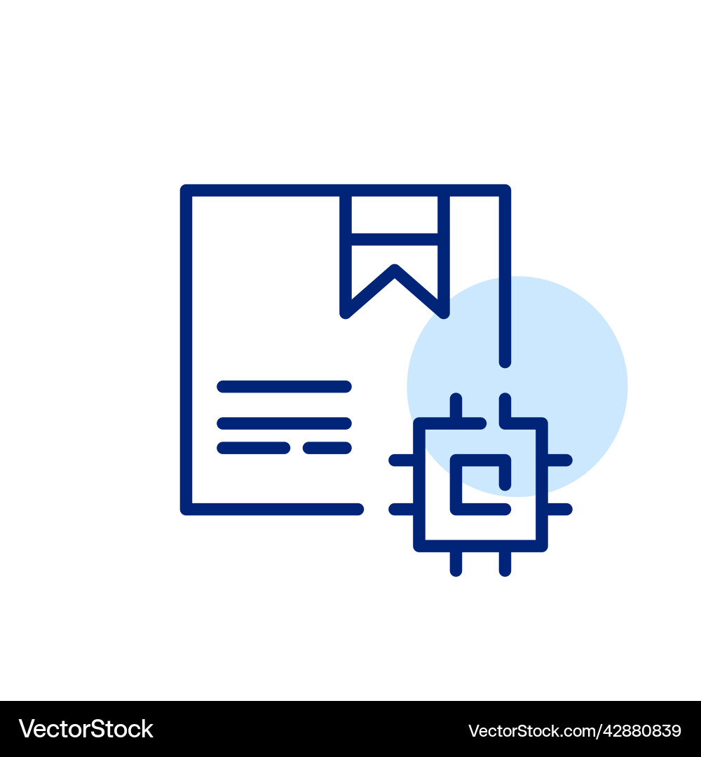 Smart delivery system parcel with cpu chip pixel vector image