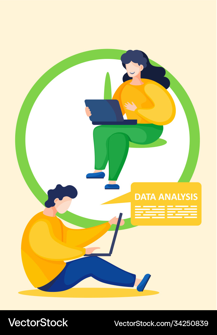 Students collect and form statistics data make Vector Image