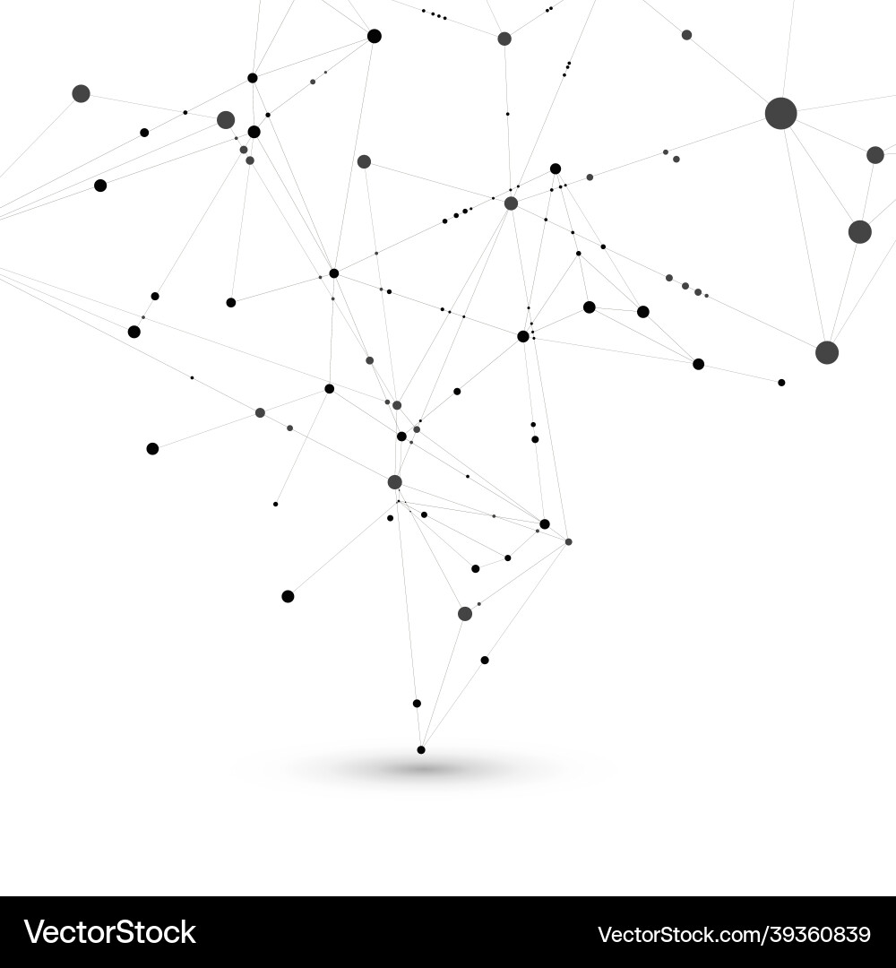 Stylish polygonal pattern of connected black vector image