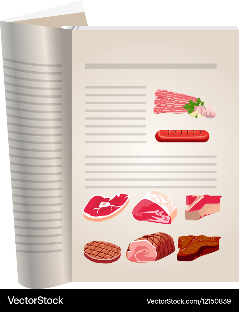 Template pages of a cookbook vector image