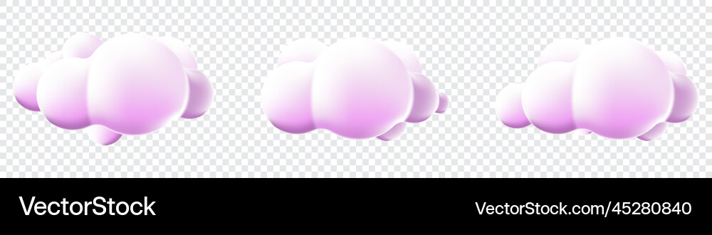 3d clouds set isolated background render soft 3d clouds set isolated background render soft vector image