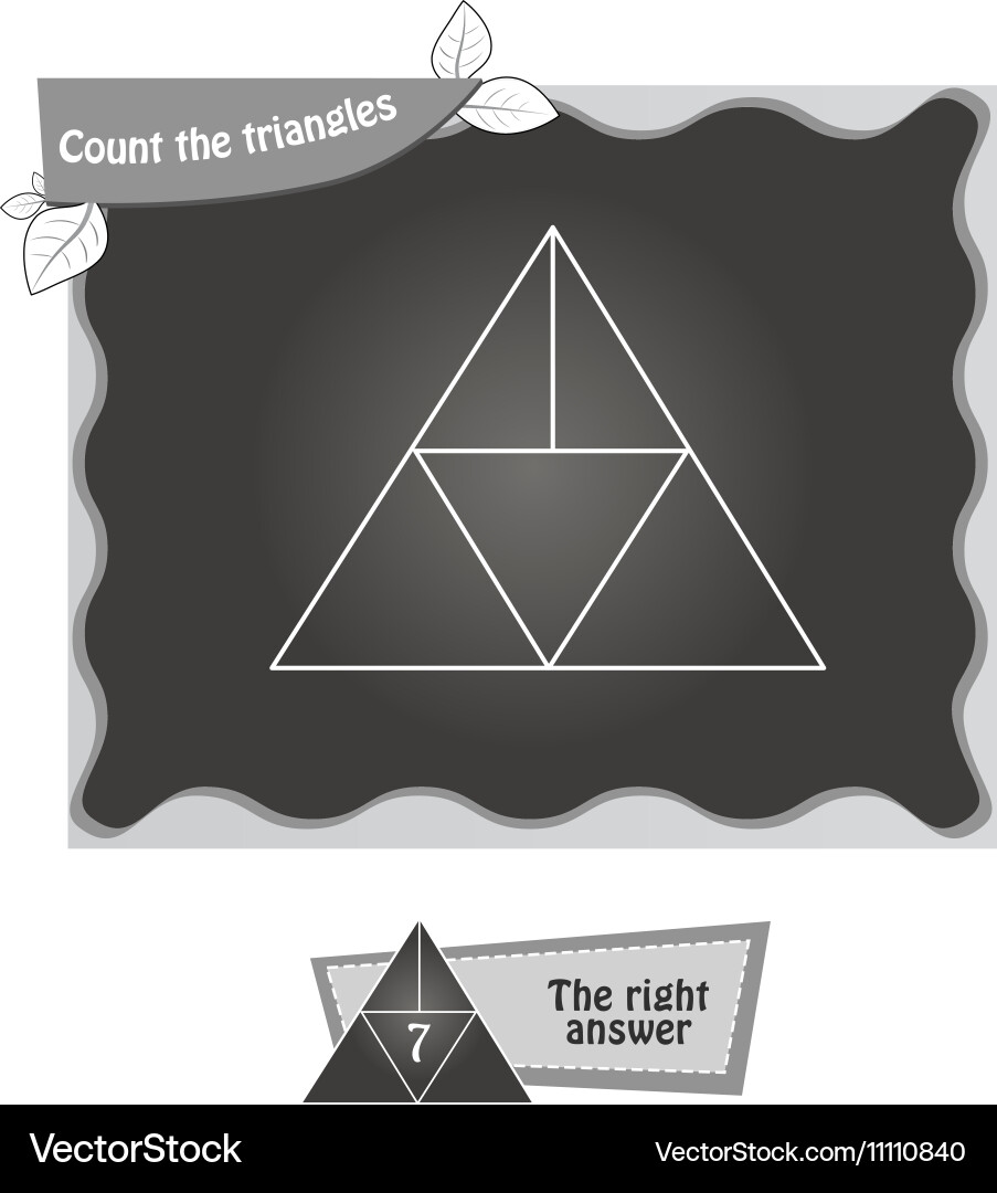 Bw count the triangles 1 Vector Image