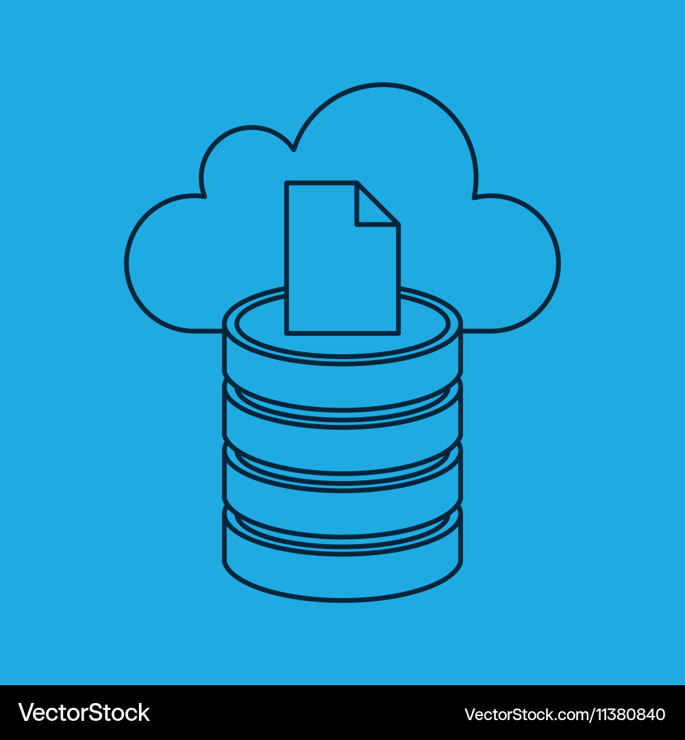 Cloud computing data storage vector image