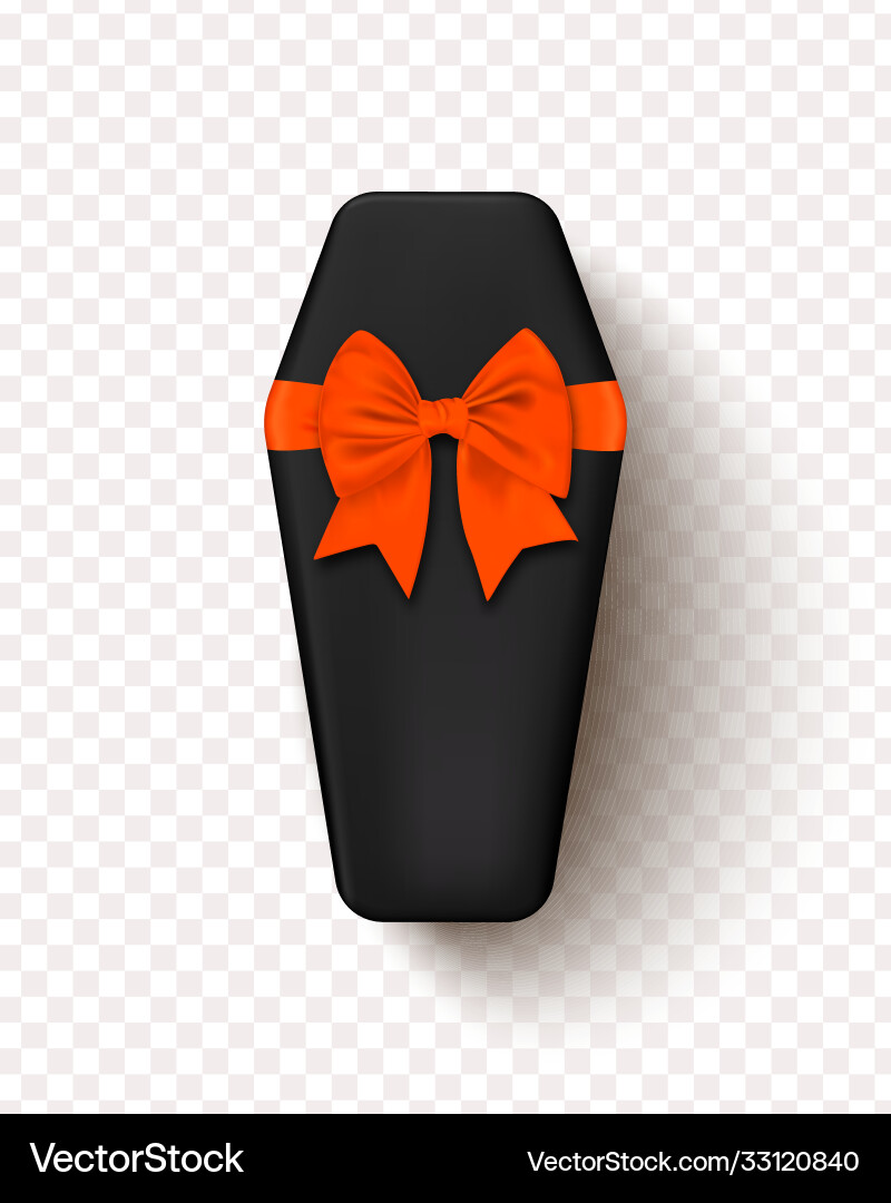 Coffin with a bow isolated on transparent Coffin with a bow isolated on transparent vector image