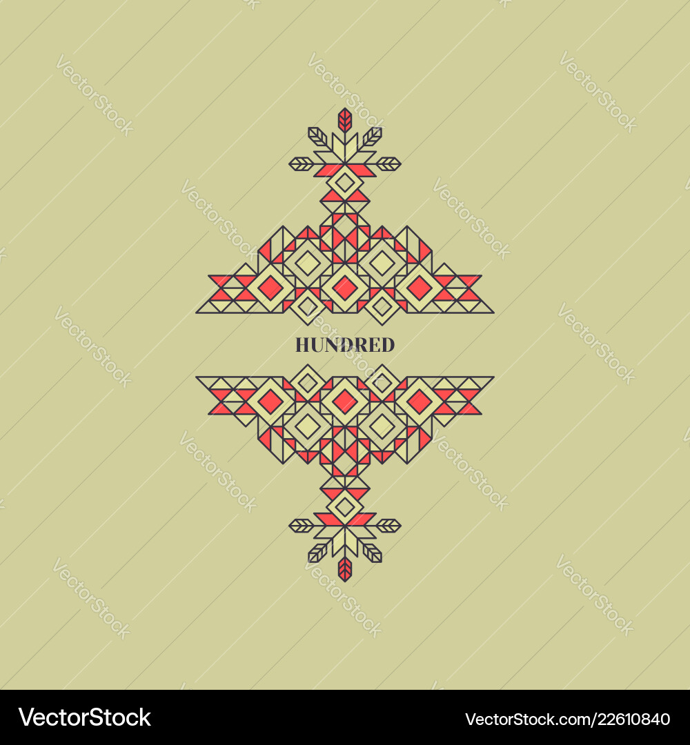 Decorative element in retro style line art design Vector Image