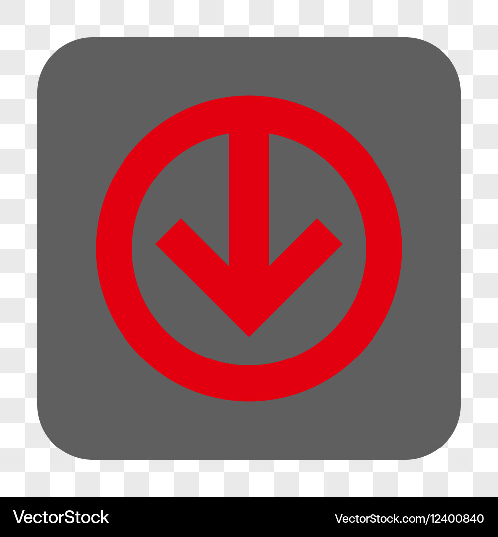 Direction down rounded square button vector image