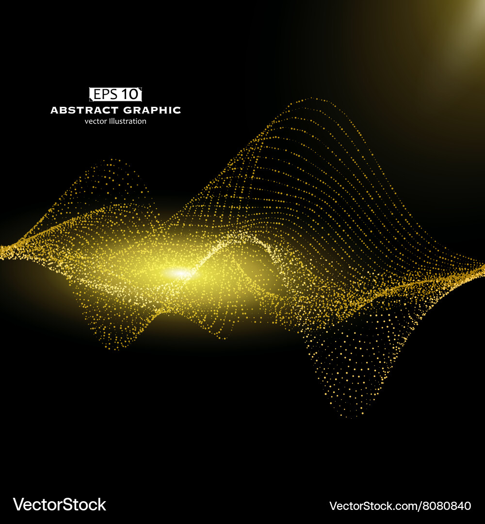 Dot pattern composed of mesh golden abstract vector image