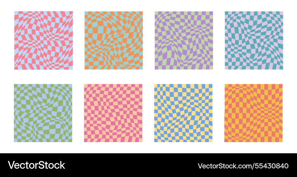 Groovy Checkerboard Patterns vector image