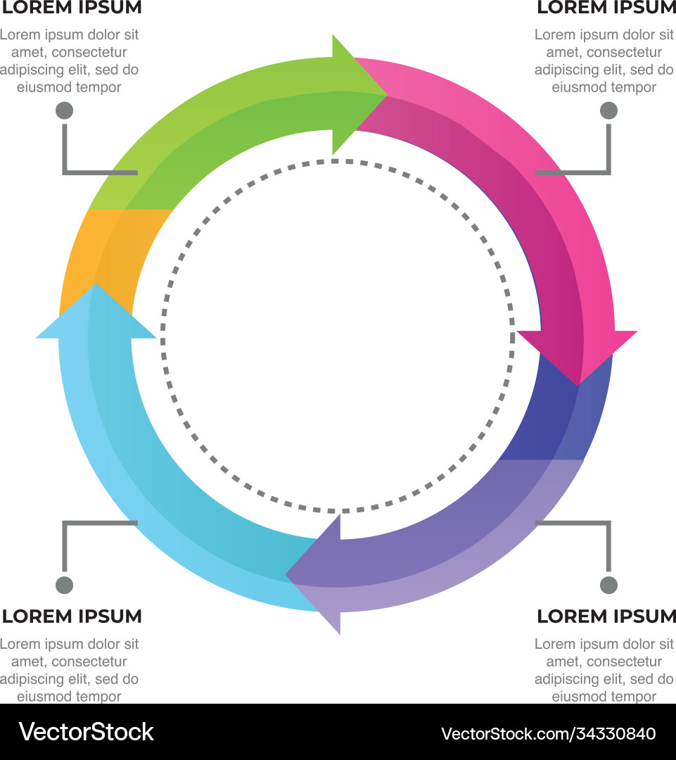 Infographic circle arrows workflow layout template vector image